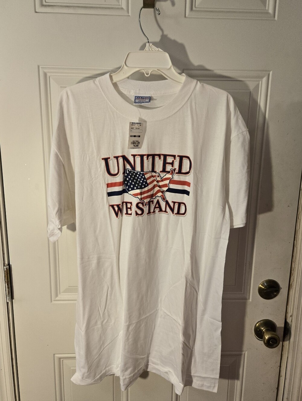 Vintage All Sport Max Weight 100% Cotton. United We Stand USA T Shirt Size XL